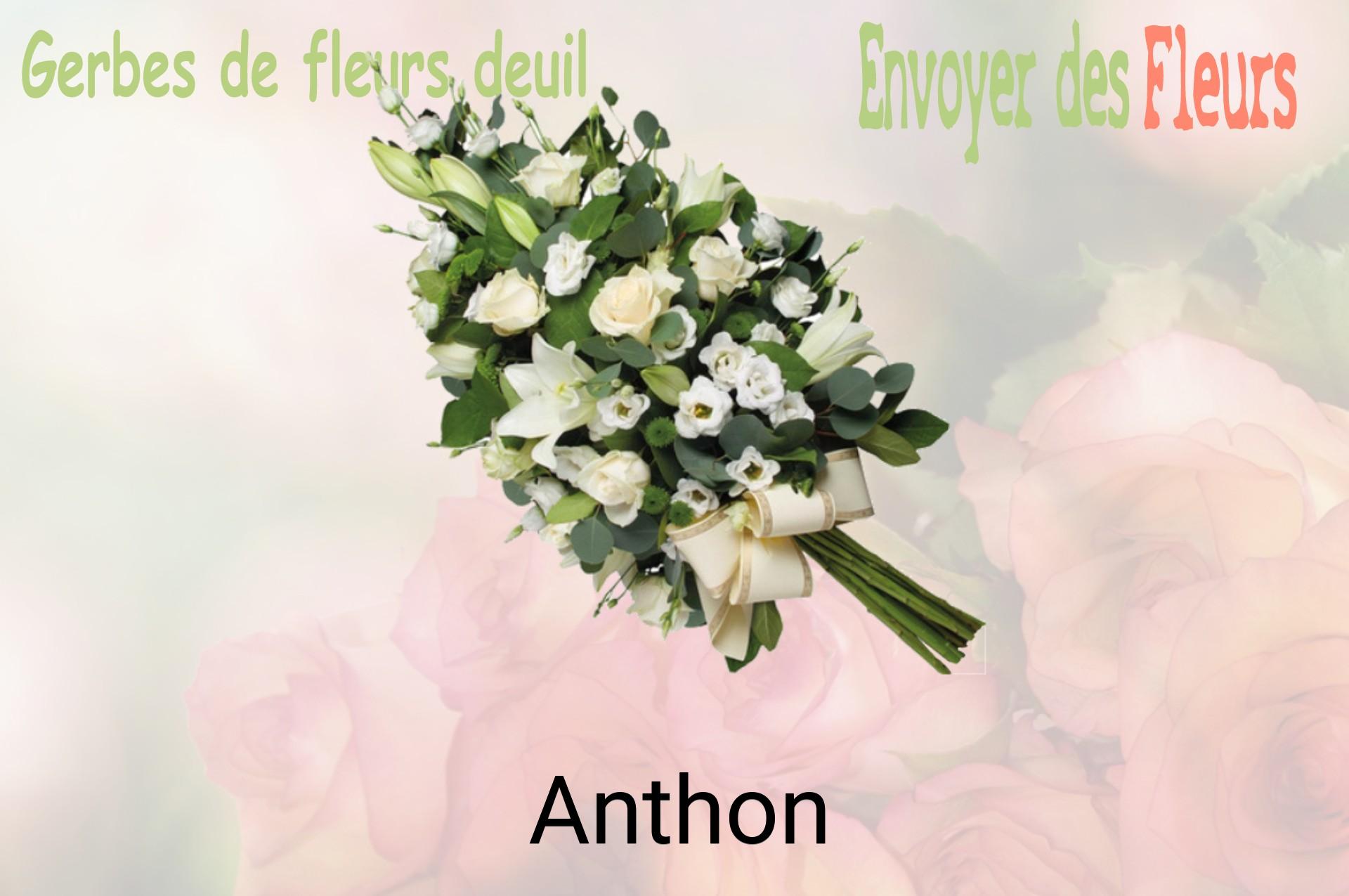 Gerbe de fleurs de deuil livrée à Anthon
